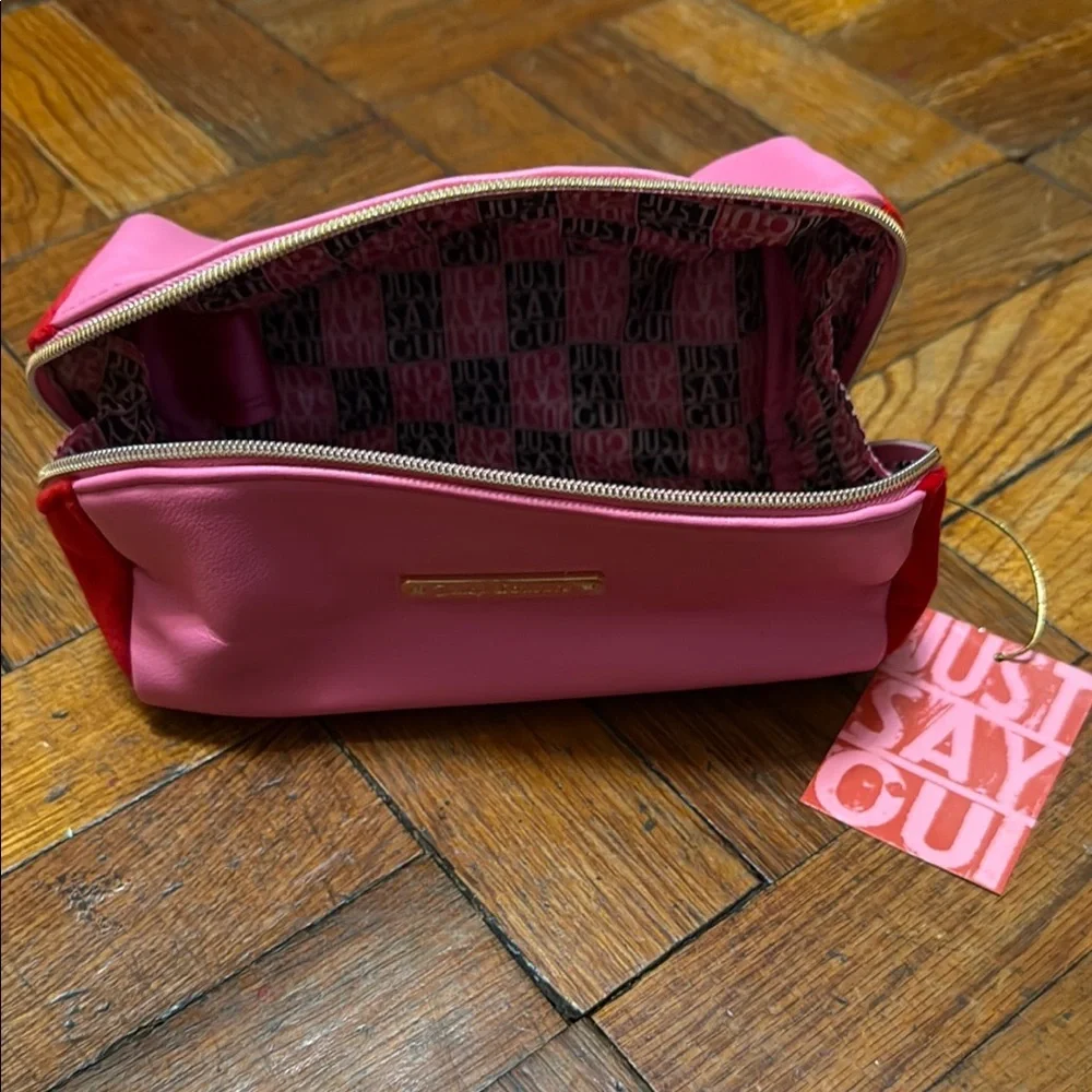 3/$18 Pink and Red Juicy Couture OUI Women's cosmetic Bag with tag